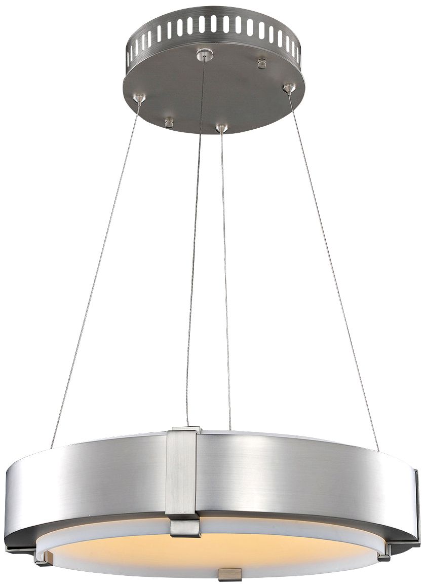 Halo 27" Wide Satin Nickel 2700K LED Ring Pendant Light 13K02