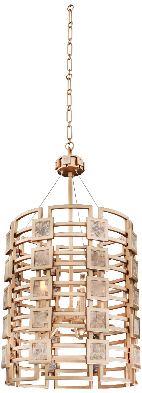 Metropolis 19" Wide Modern Gold LatticeCage Pendant Light 13N00