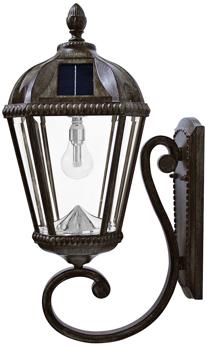 Royal Bulb 21"H Bronze Solar LED Outdoor Wall Light 13X10 Lamps Plus
