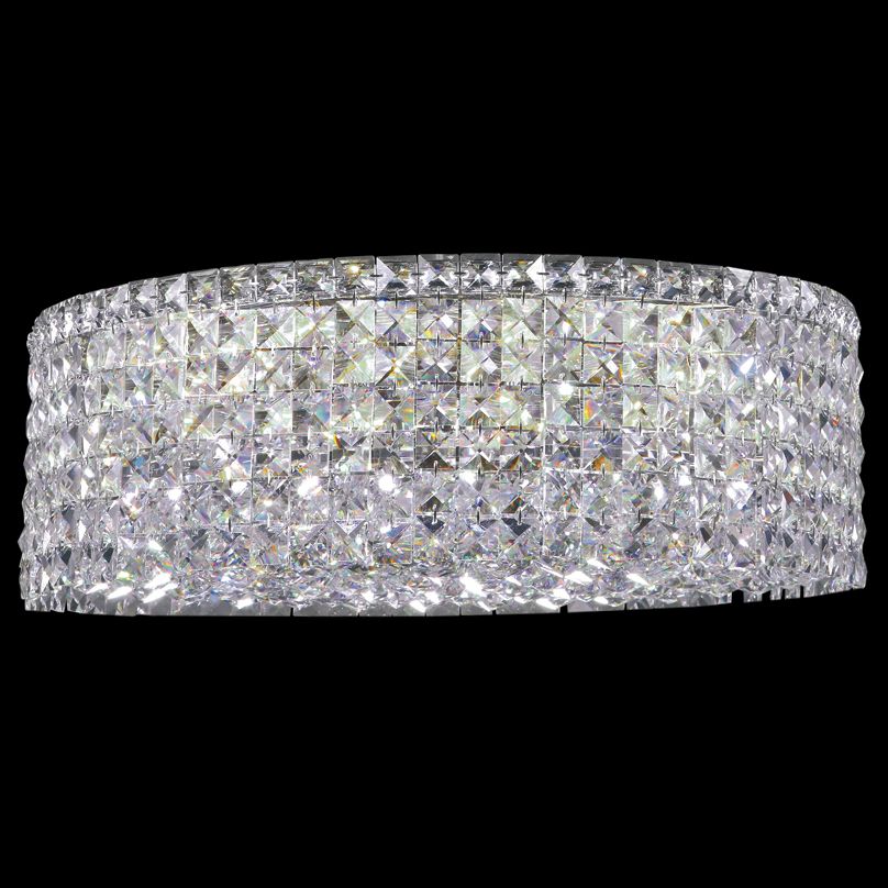 Contemporary 20" Wide Silver Round Crystal Ceiling Light 13Y34