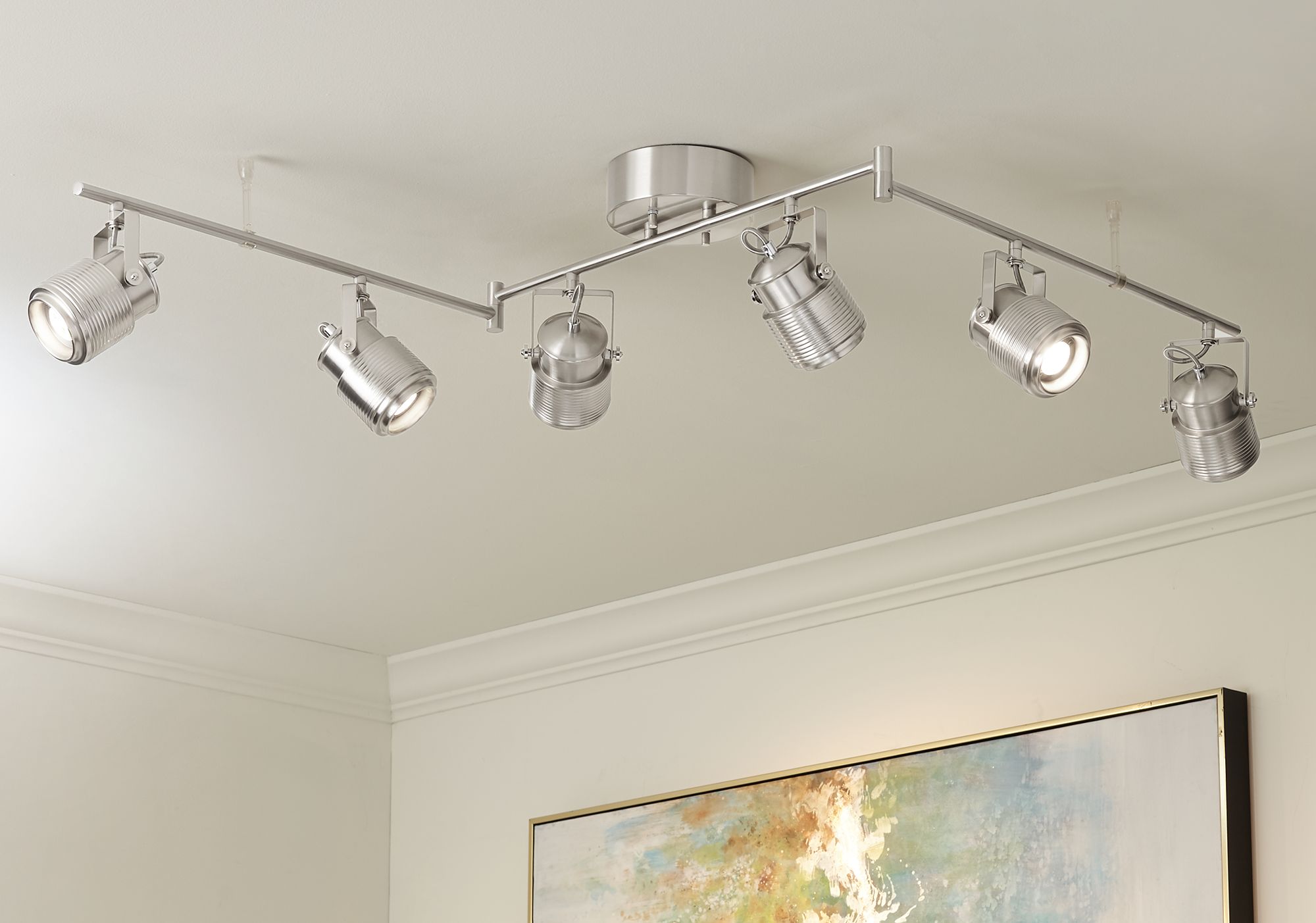 Pro Track Ripple 6Light Satin Nickel LED Track Kit Light eBay