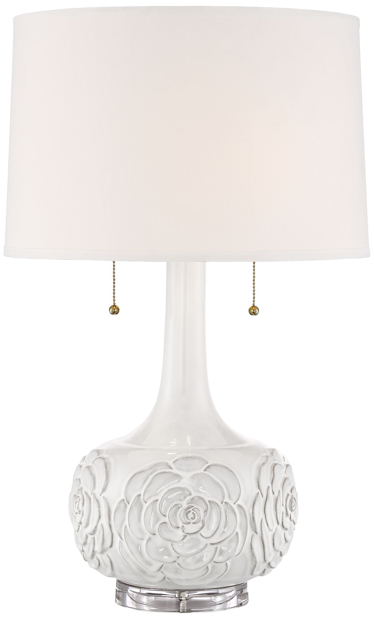 Possini Euro Natalia White Floral Table Lamp - #14E66 | Lamps Plus