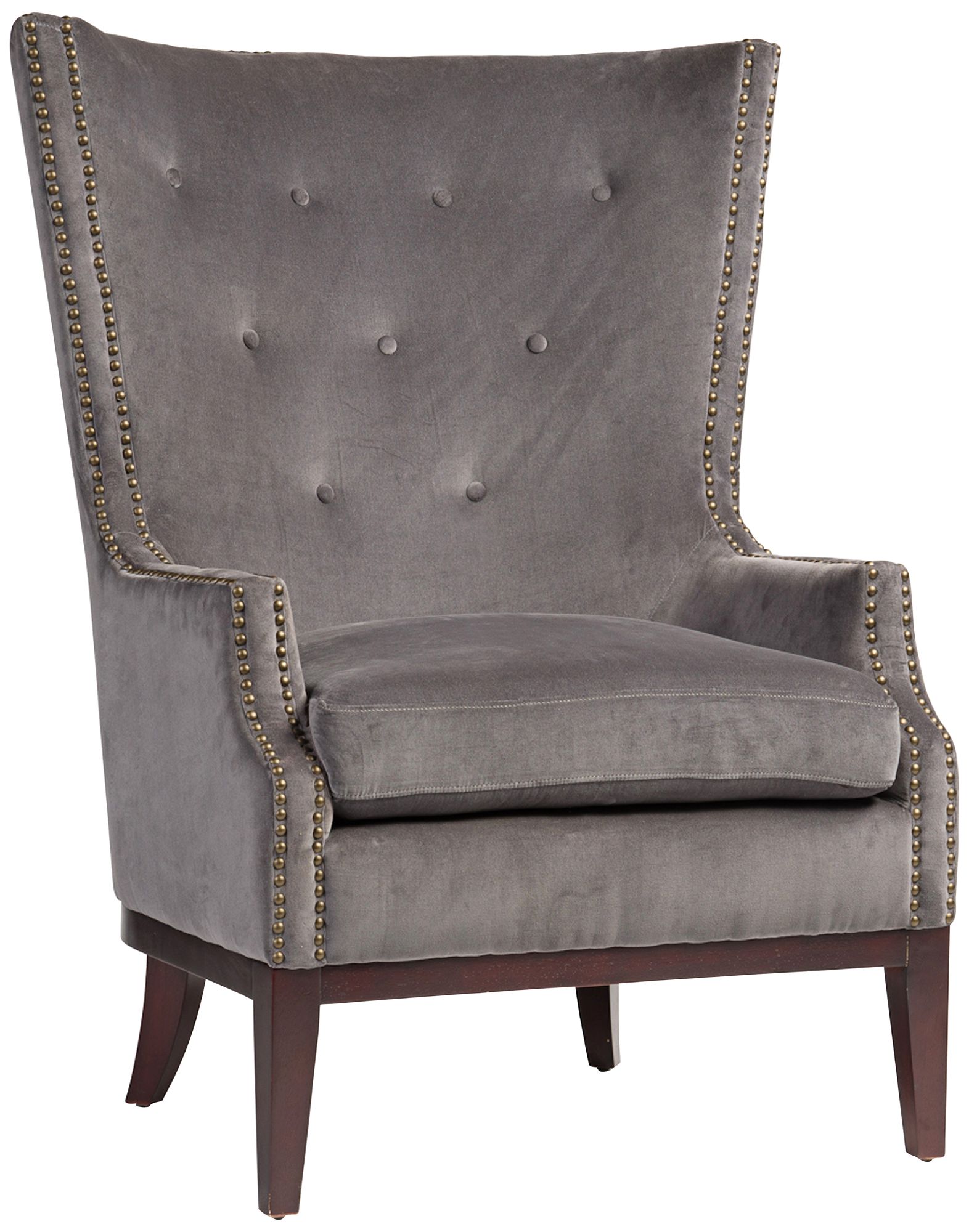 Lillian Gray Velvet Tufted Occasional Chair 14K34 Lamps Plus