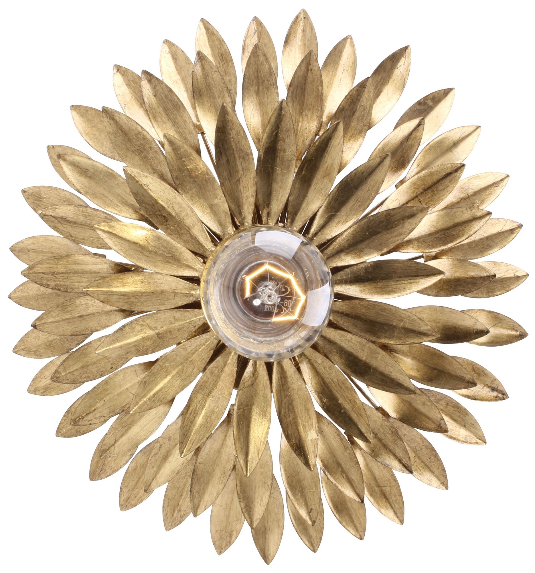 Crystorama Broche 11" Wide Leaves Antique Gold Ceiling Light 14W11