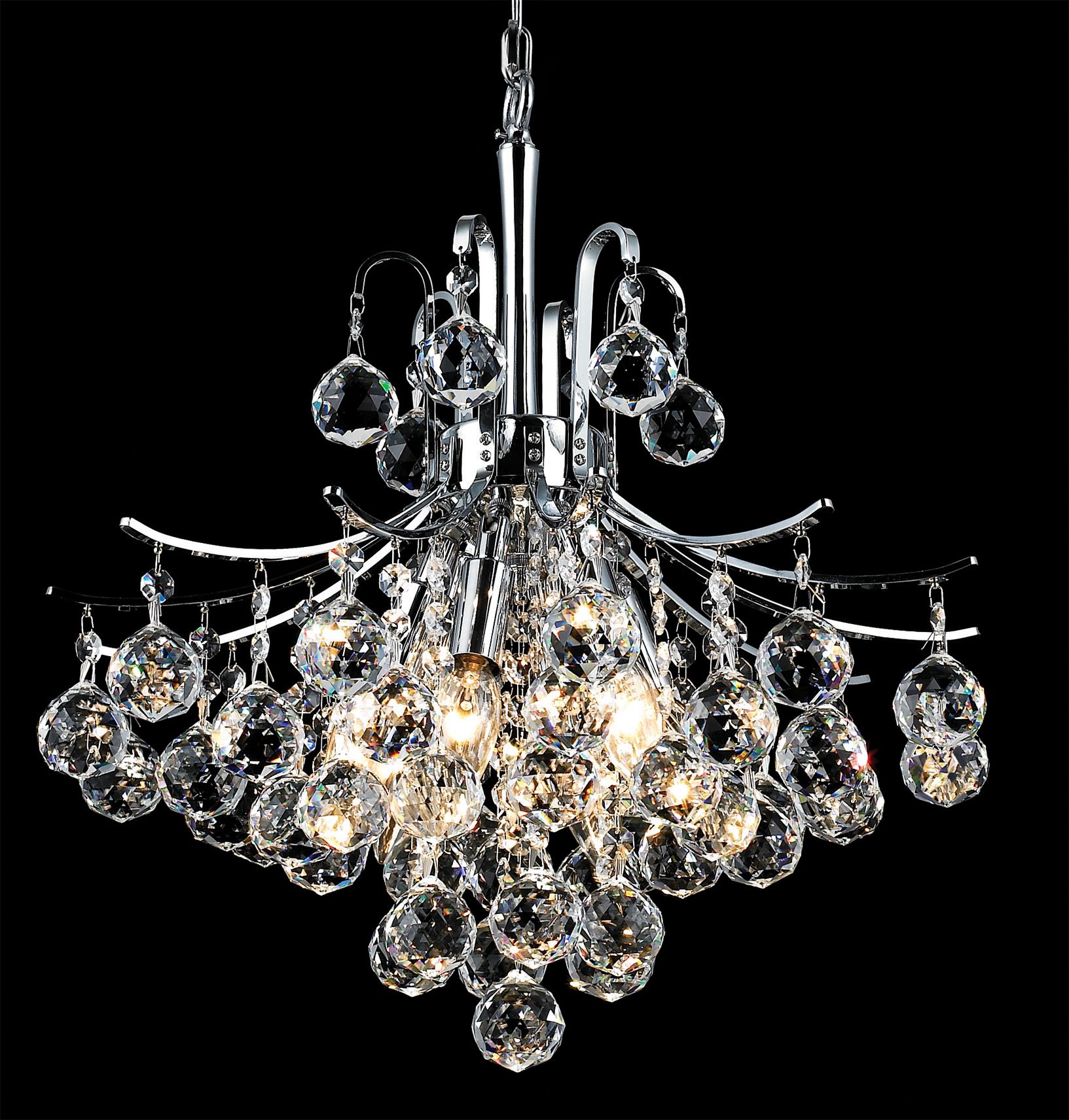 Toureg 16" Wide Chrome 6Light Crystal Chandelier 15F32 Lamps Plus