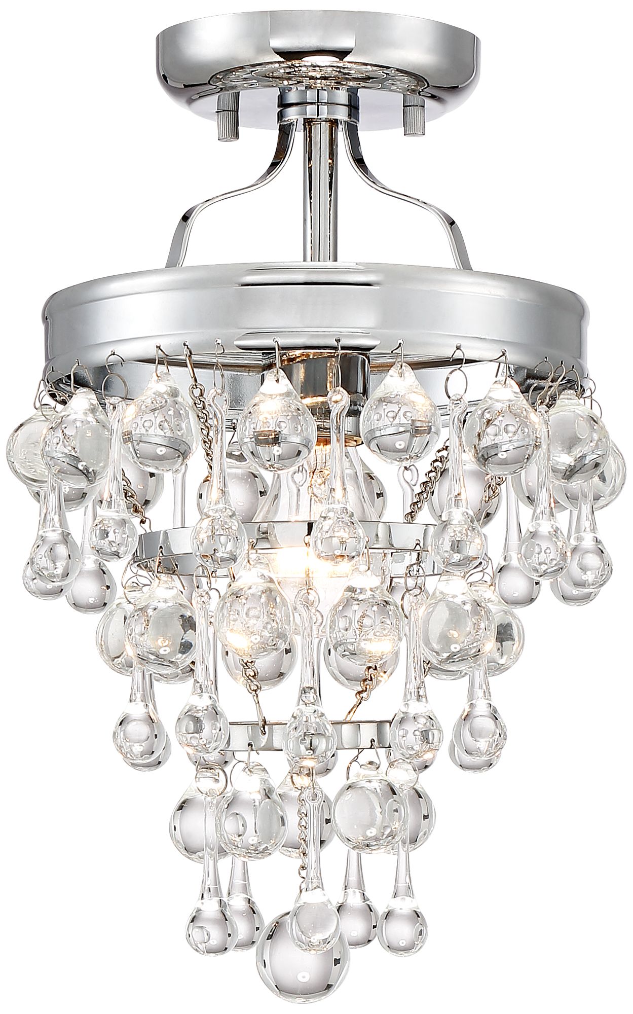 Euria 9" Wide Chrome and Clear Glass Ceiling Light 15Y86 Lamps Plus