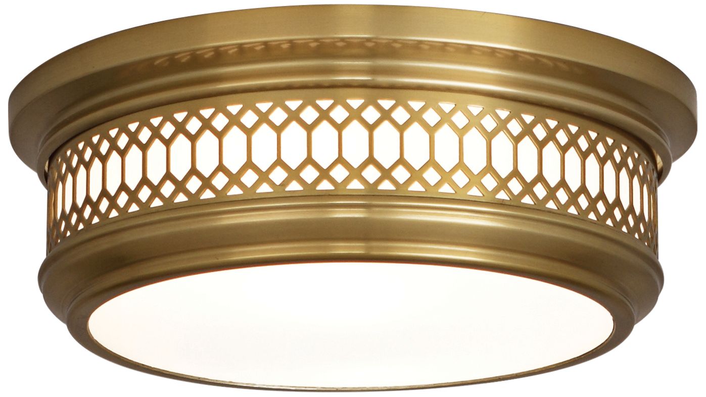 Tucker 10 3/4" Wide Antique Brass Ceiling Light 16F53 Lamps Plus