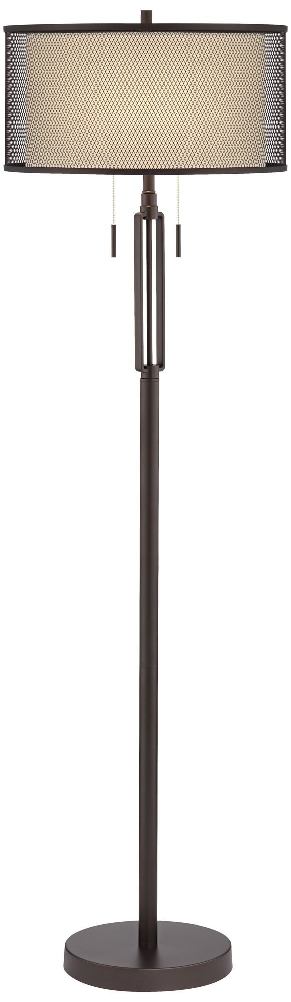 Turnbuckle Bronze Floor Lamp with Double Shade 16W00 Lamps Plus