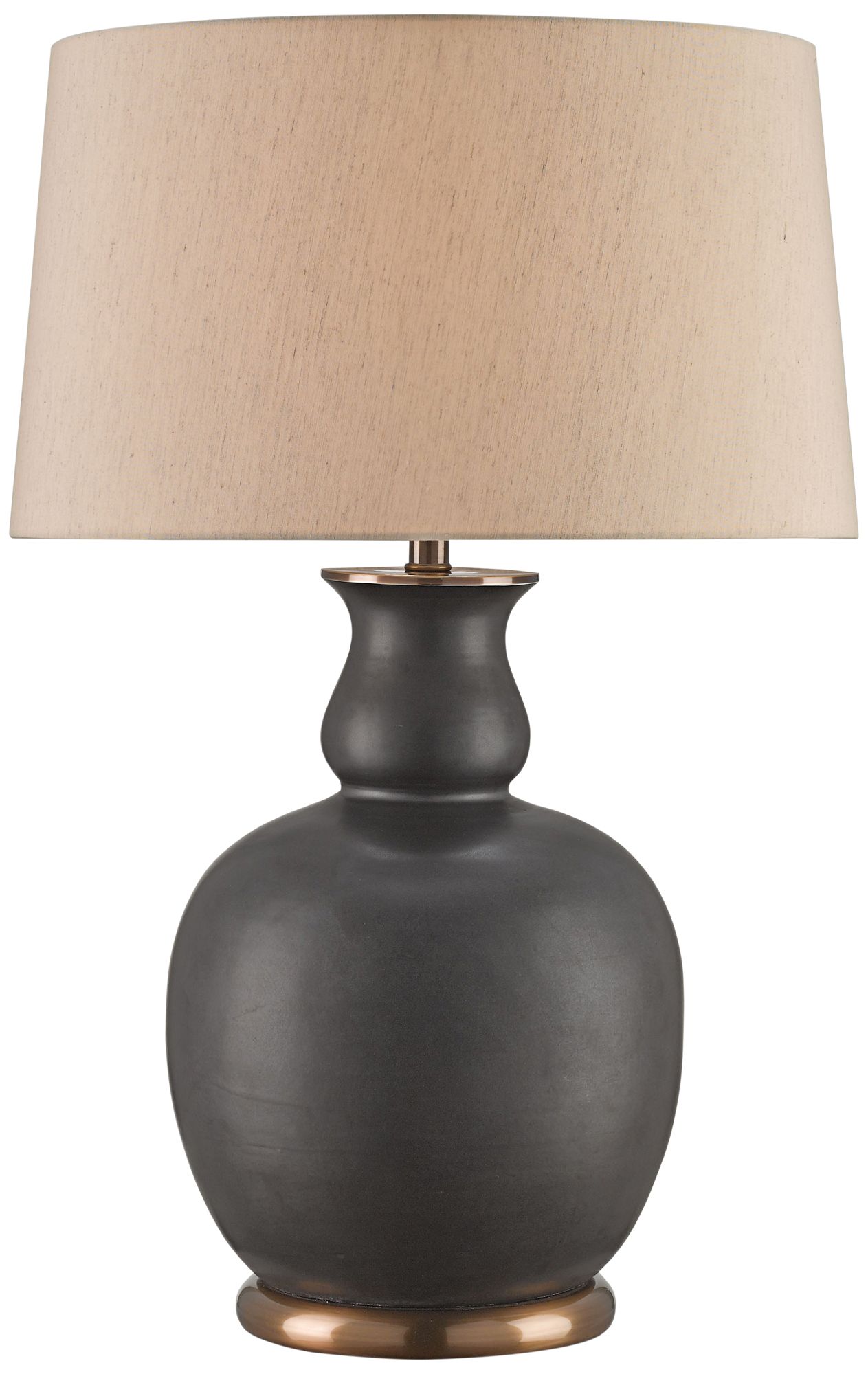 Currey and Company Ultimo Matte Black and Brass Table Lamp 16X00