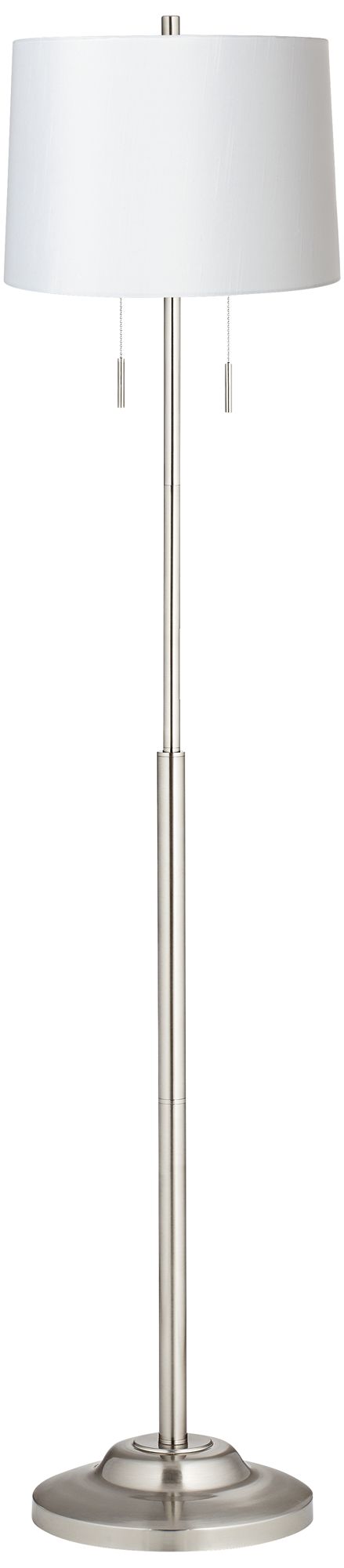 Abba White Shade Twin Pull Chain Floor Lamp 17F31 Lamps Plus