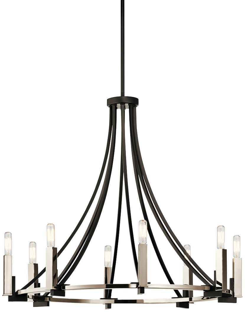 Kichler Bensimone 30"W Black and Nickel 8Light Chandelier 18P21