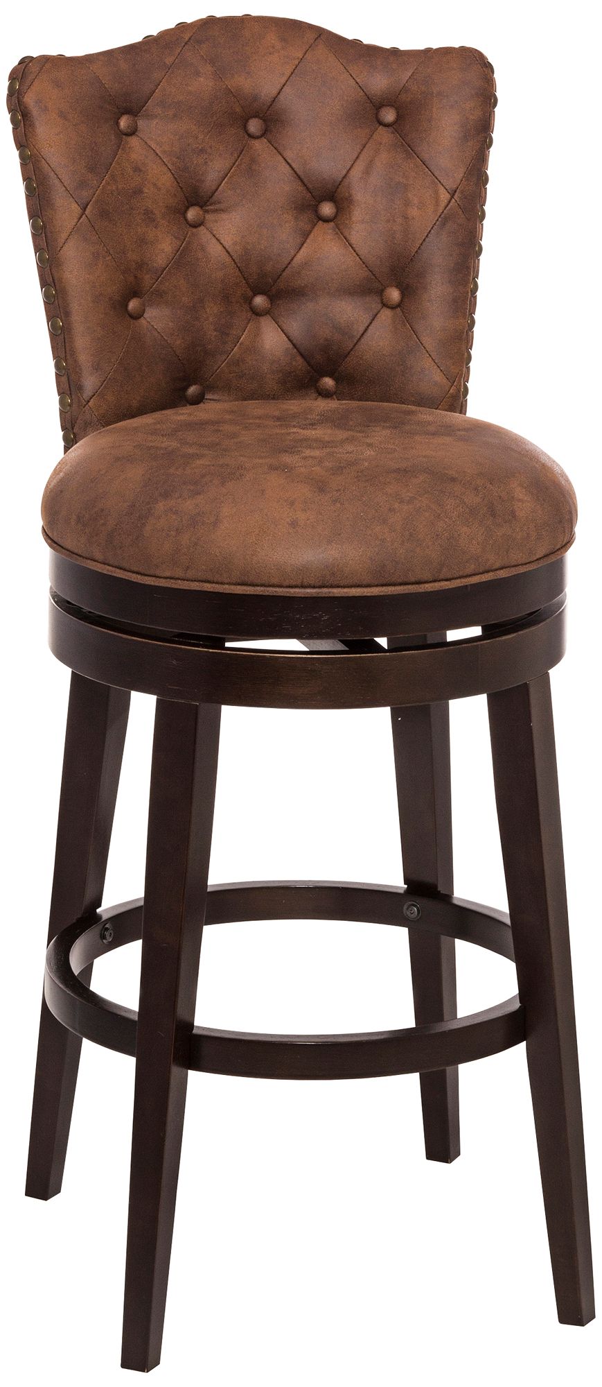Edenwood 26" Chestnut Faux Leather Swivel Counter Stool 19M53