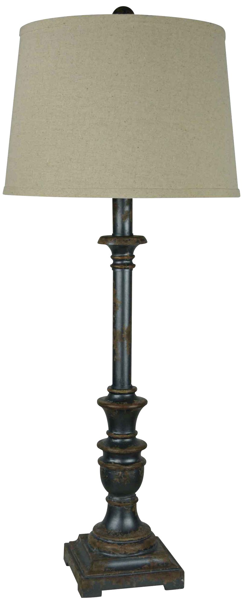 Forty West Rory Aged Metal Oversize Candlestick Buffet Lamp 19N82