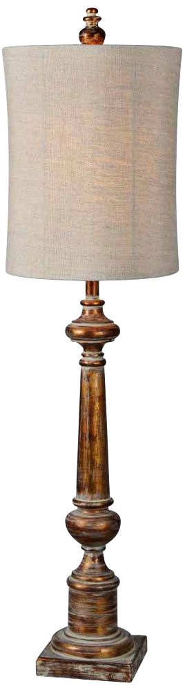 Forty West Delilah Aged Copper Oversize Candlestick Buffet Lamp