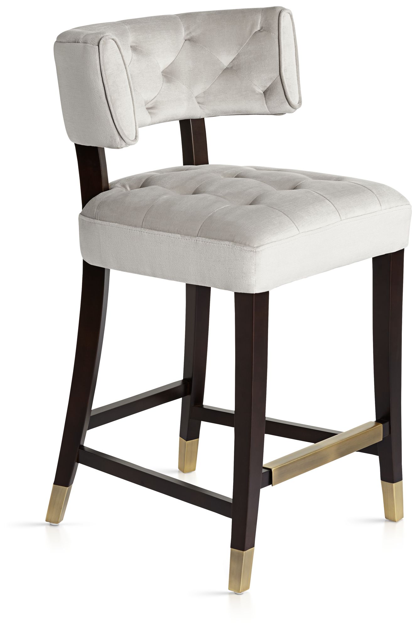 Tatum 26" Champagne White Tufted Counter Stool 19R45 Lamps Plus
