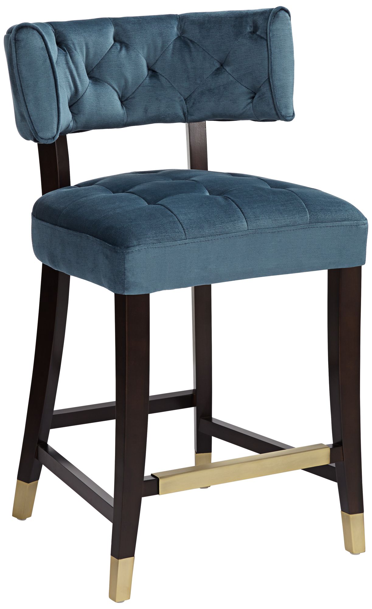 Tatum 26" Navy Ink Blue Tufted Modern Counter Stool 19R46 Lamps Plus