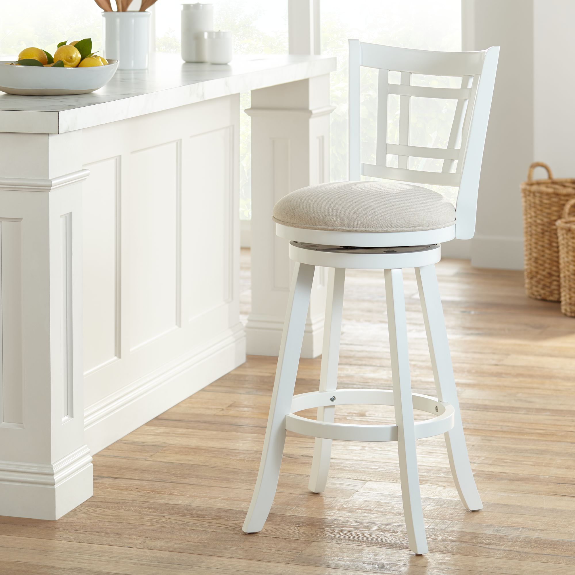 Hillsdale Furniture Fairfox Swivel Bar Stool Hillsdale Fairfox 30 1/2" White Ecru Swivel Bar Stool eBay