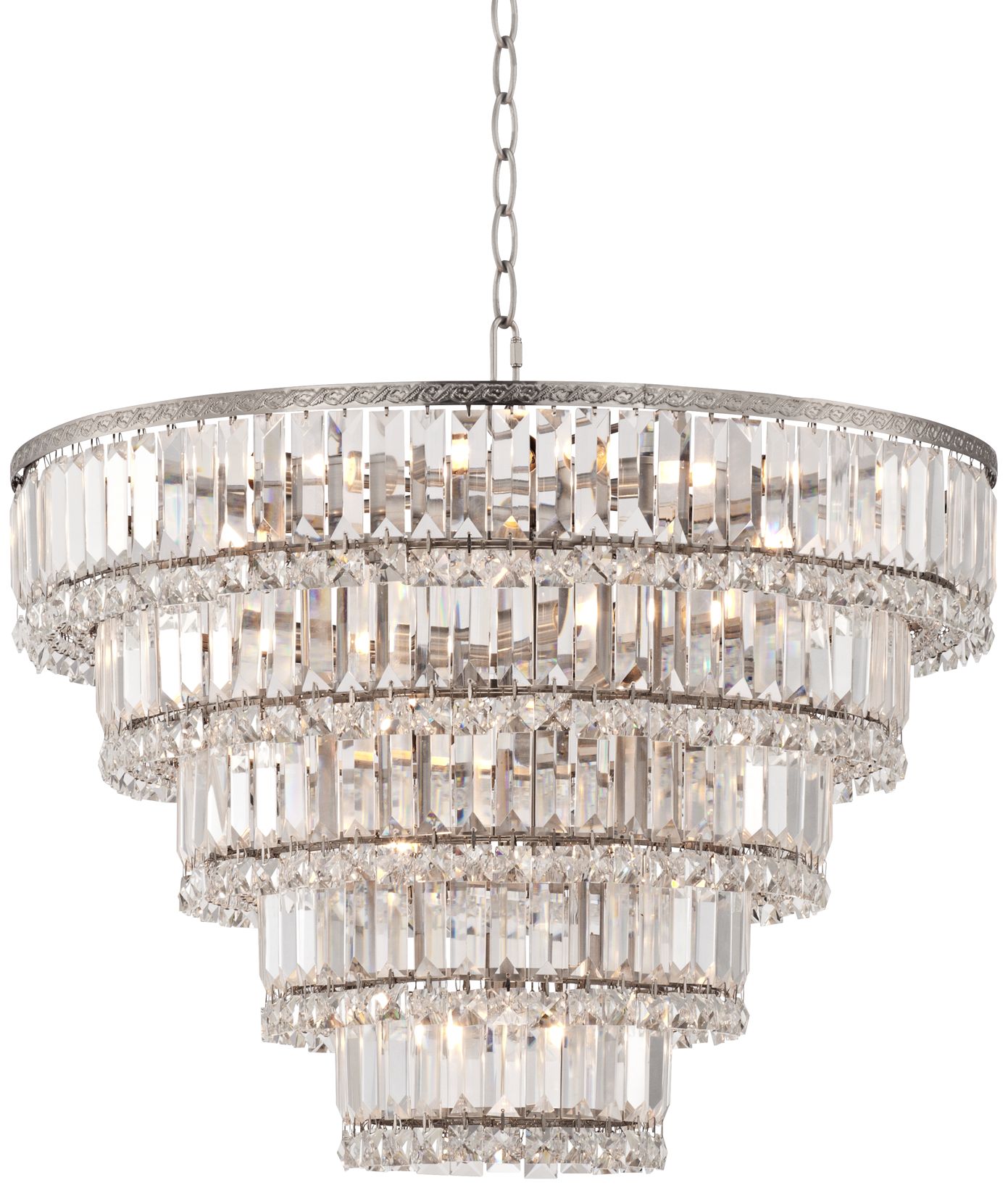 Magnificence Satin Nickel 24 1/2" Wide Crystal Chandelier 1D961