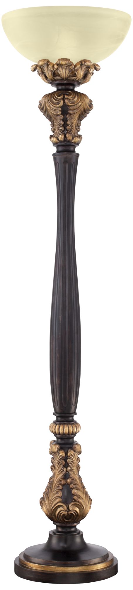 Rita Acanthus Leaf Torchiere Floor Lamp 1G191 Lamps Plus