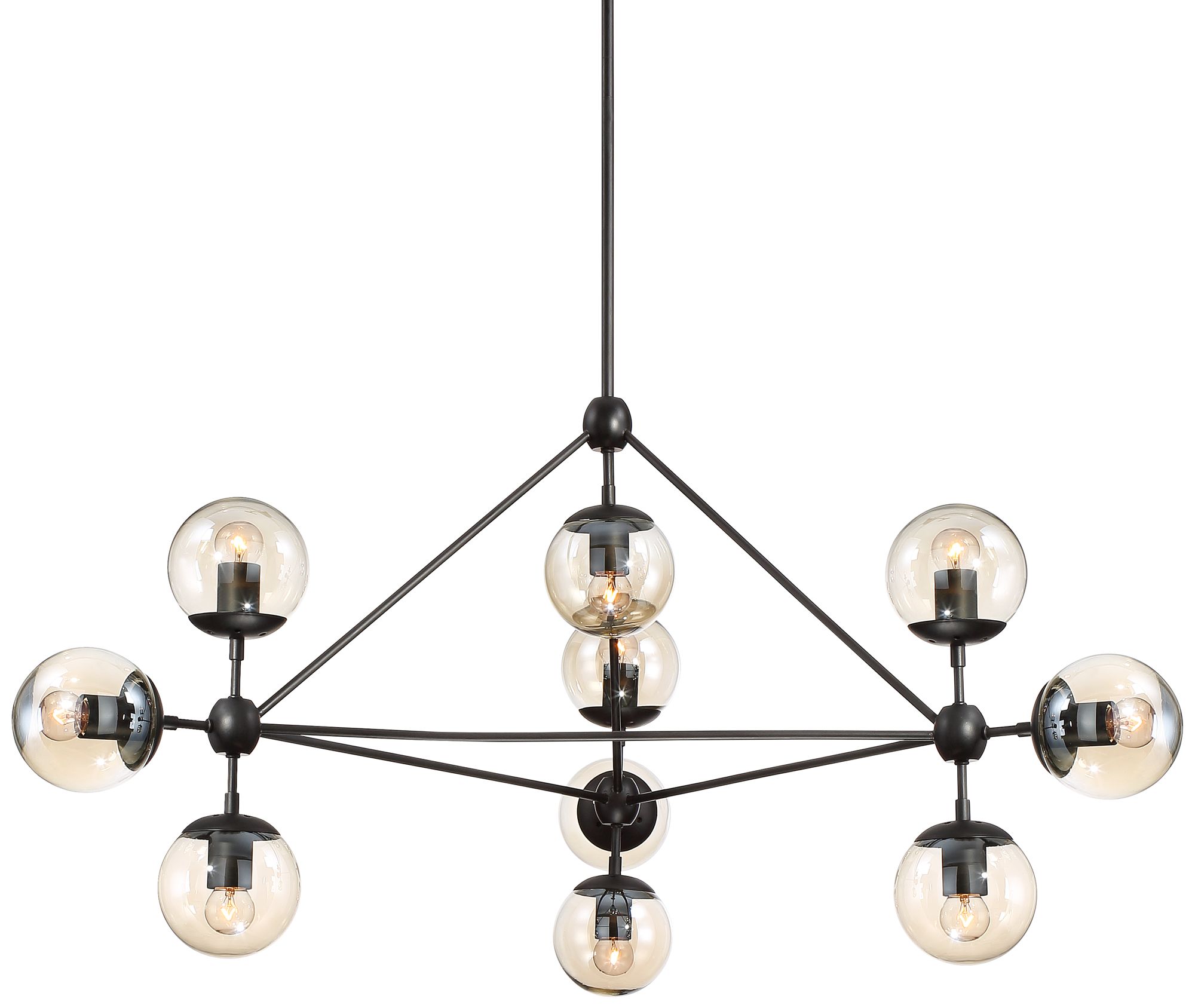 Possini Euro Gable 40" Wide 10Light Black Chandelier 1G918 Lamps
