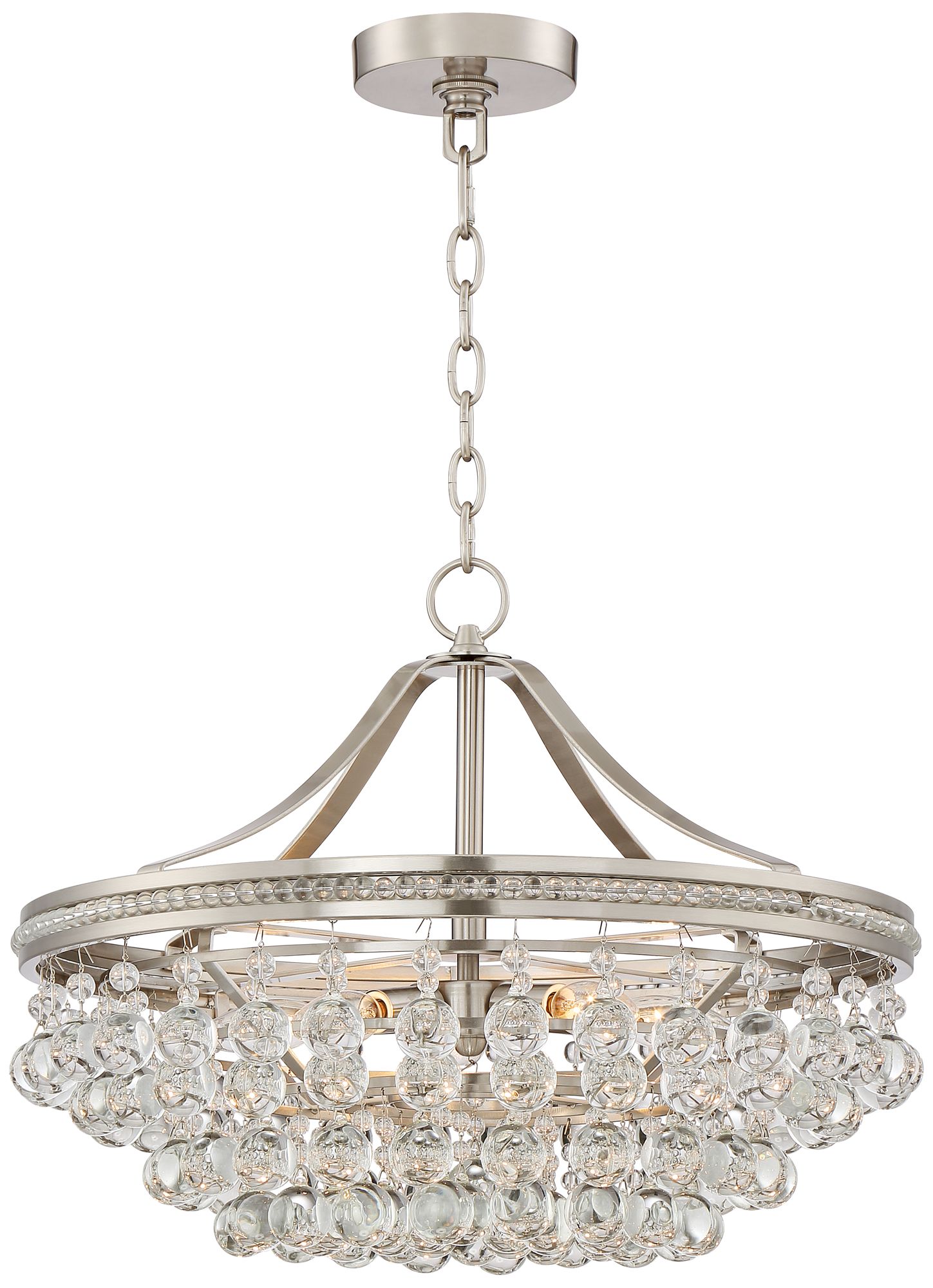 Wohlfurst 20 1/4" Wide Brushed Nickel Crystal Pendant Light 1K581