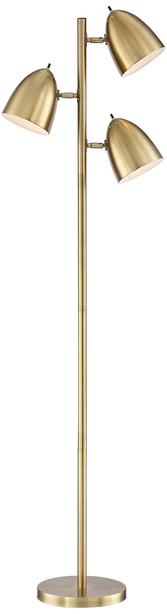 Aaron Aged Brass 3Light Floor Lamp 1K778 Lamps Plus