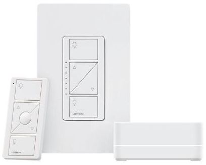 Caseta White Wireless Dimmer Kit with Bridge 1N787 Lamps Plus