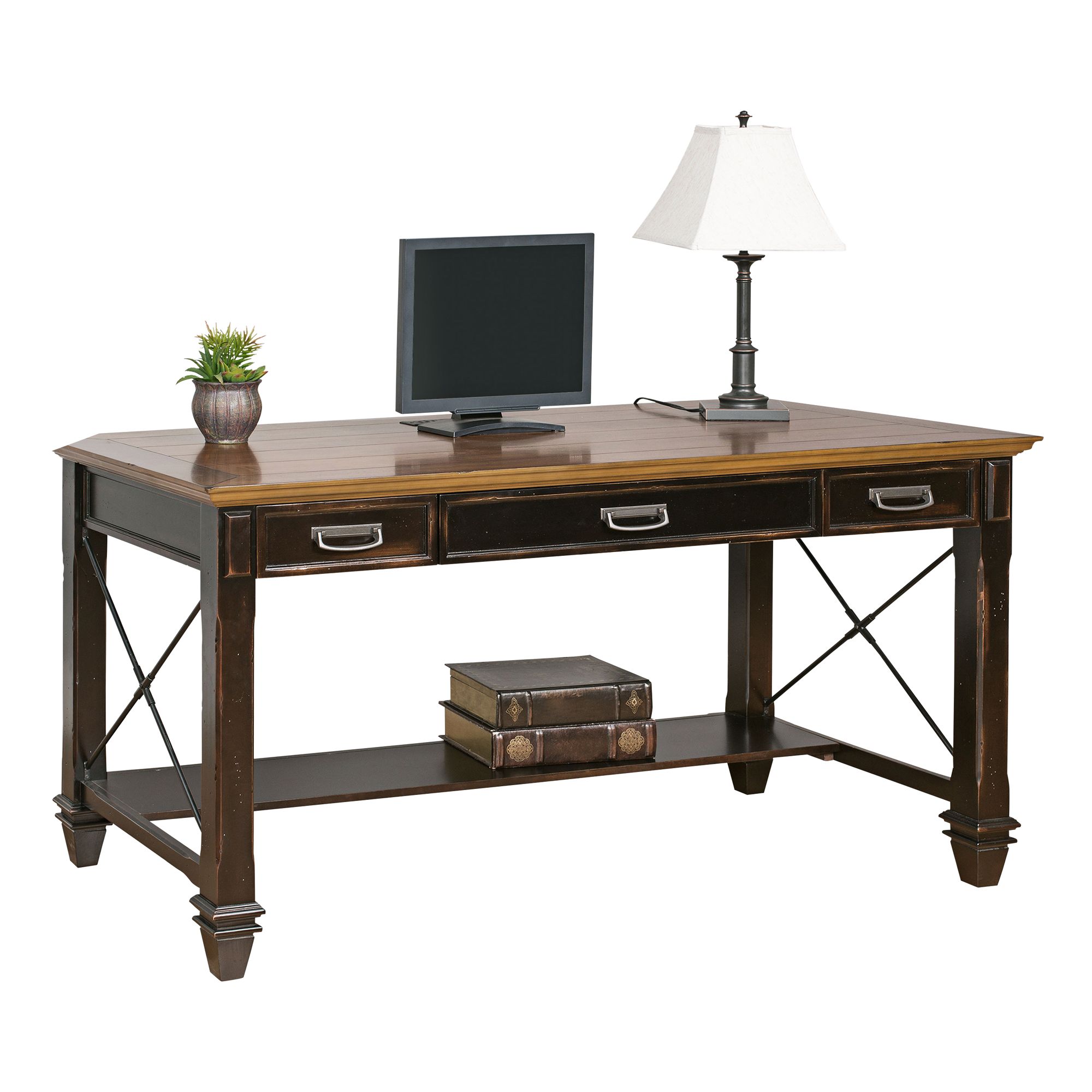 Hartford 60" Wide HandRubbed Wood Office Writing Desk 1R266 Lamps