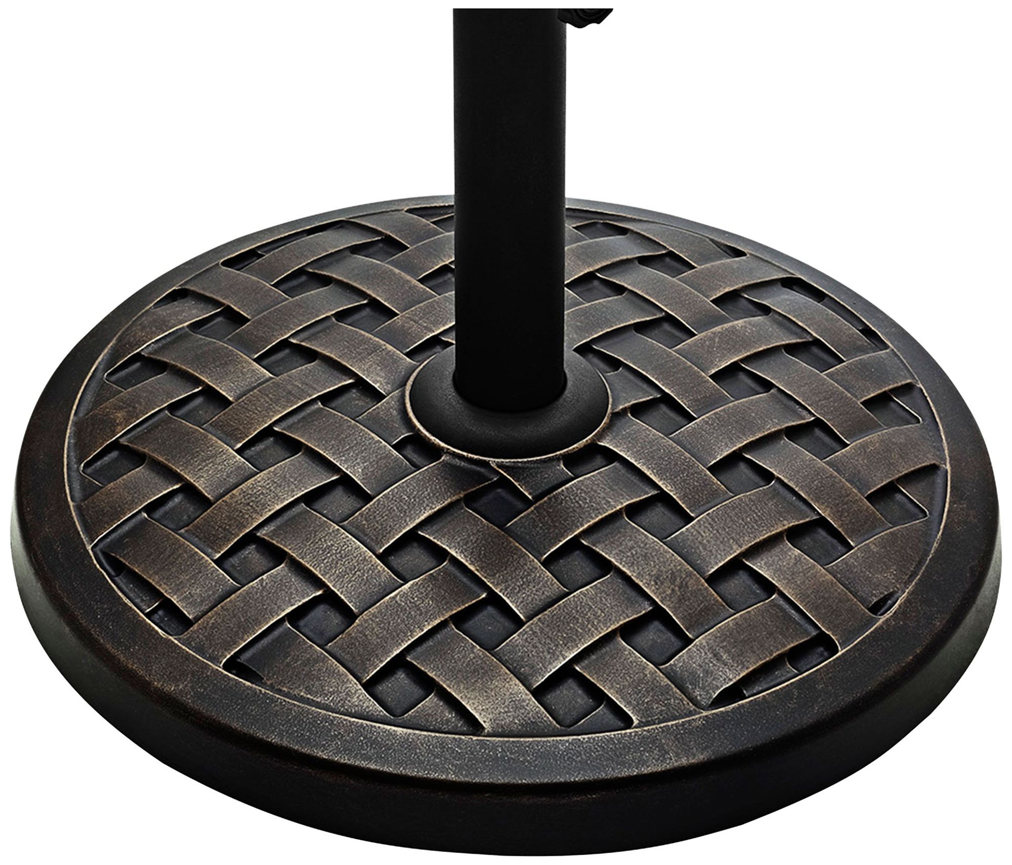 Carlos 20 Lb. Antique Bronze Round Umbrella Base 1W133 Lamps Plus