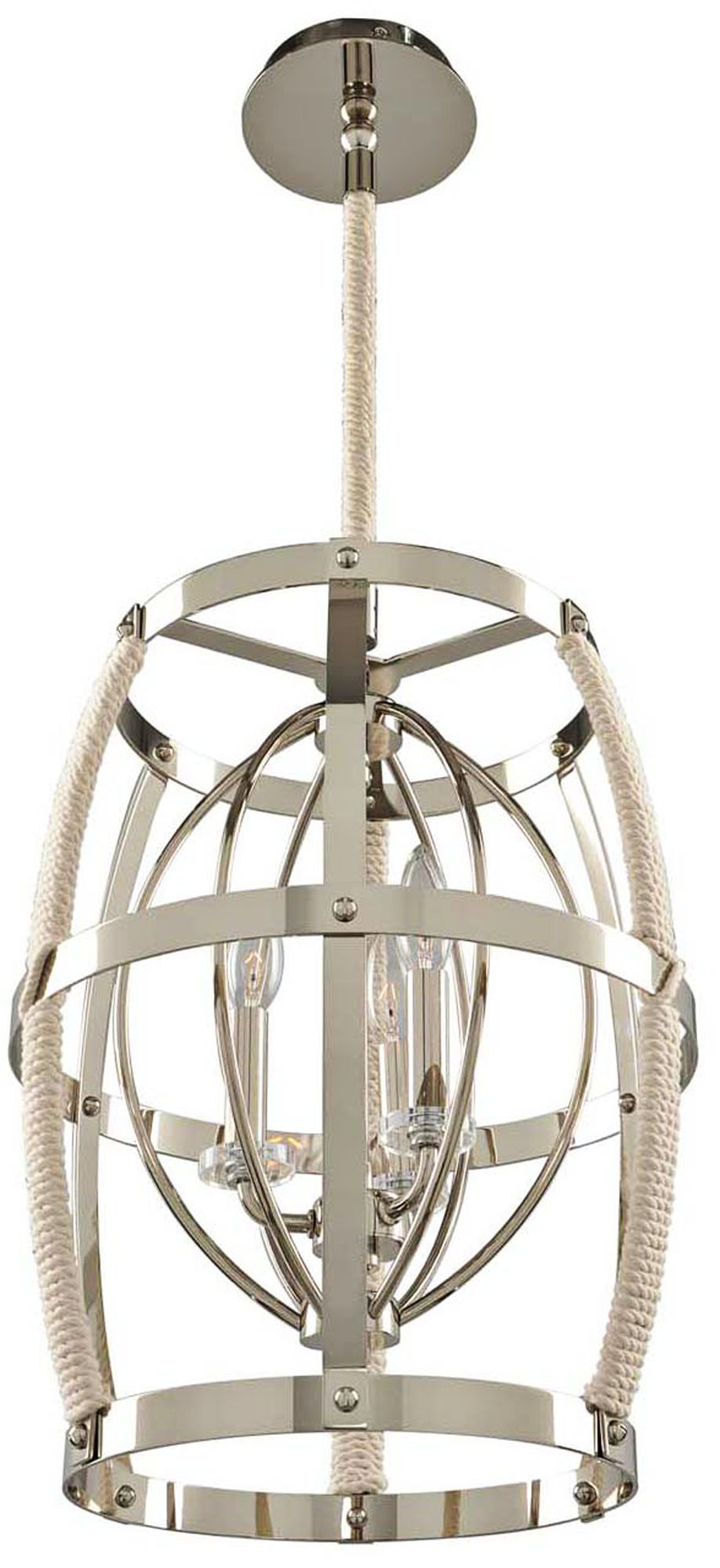 Bradbury 15" Wide Polished Nickel Pendant Light 1W298 Lamps Plus