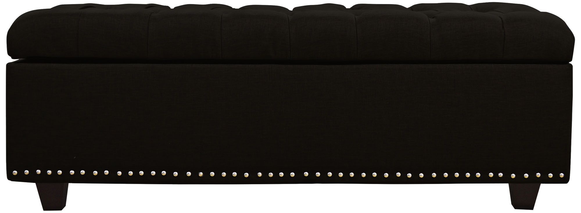 Grant Black Fabric Tufted Storage Ottoman 1X405 Lamps Plus