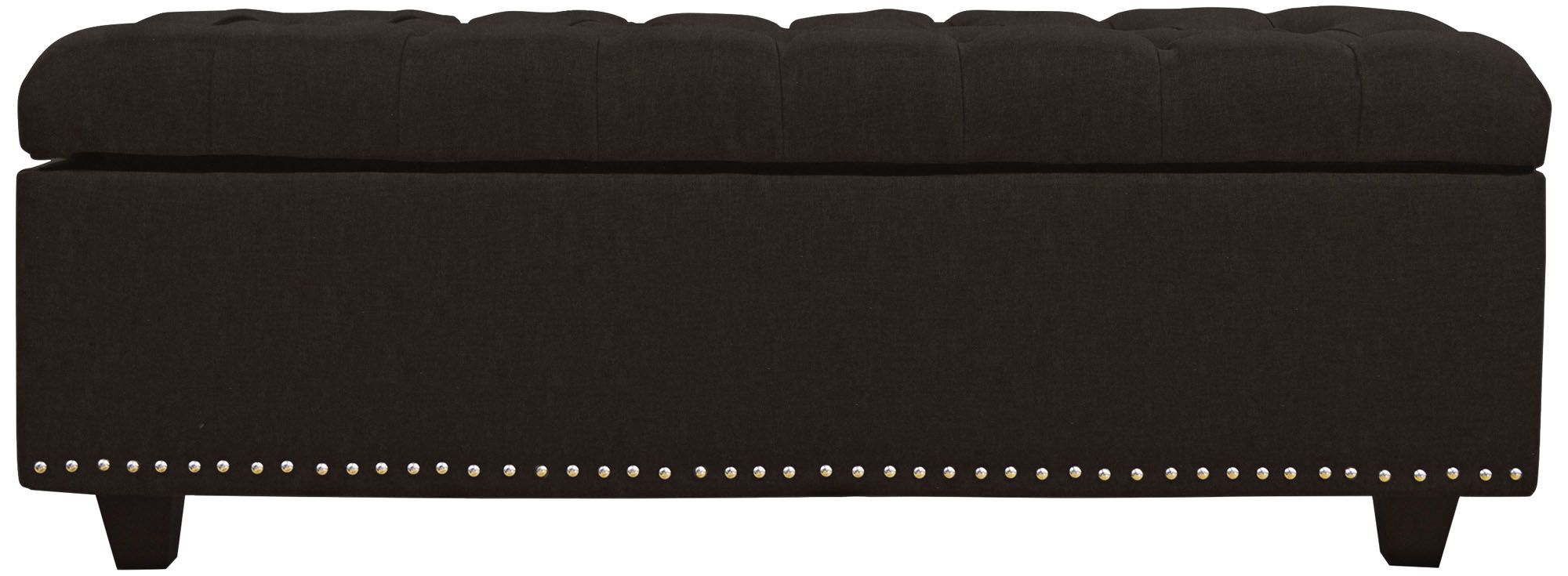 Grant Dark Brown Fabric Tufted Storage Bench 1X411 Lamps Plus