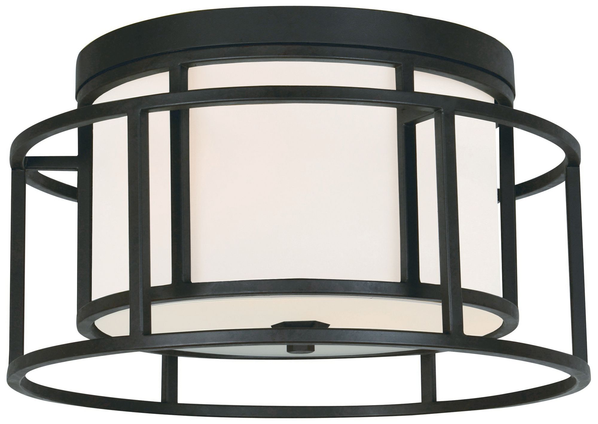 Crystorama Hulton 15" Wide Matte Black Ceiling Light 20V38 Lamps Plus
