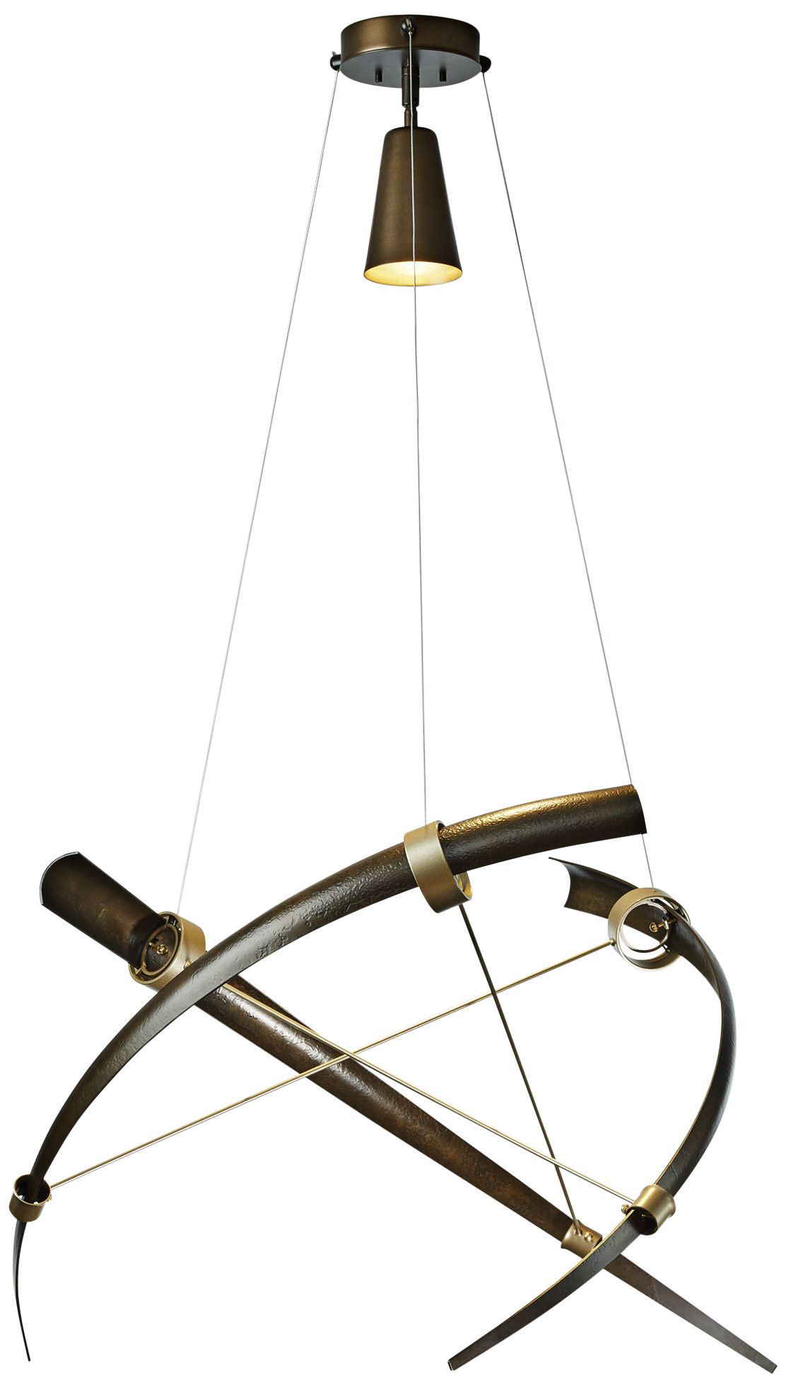 Hubbardton Crescent 40" Wide Bronze Pendant Light 20V87