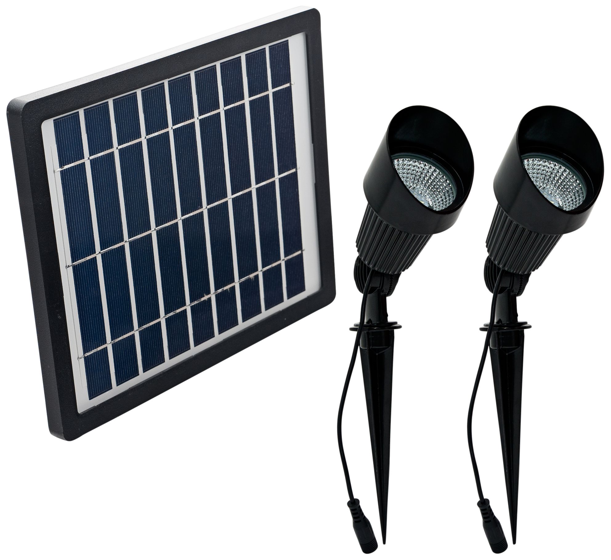 Black Bright White LED Spotlight Set of 2 20X12 Lamps Plus