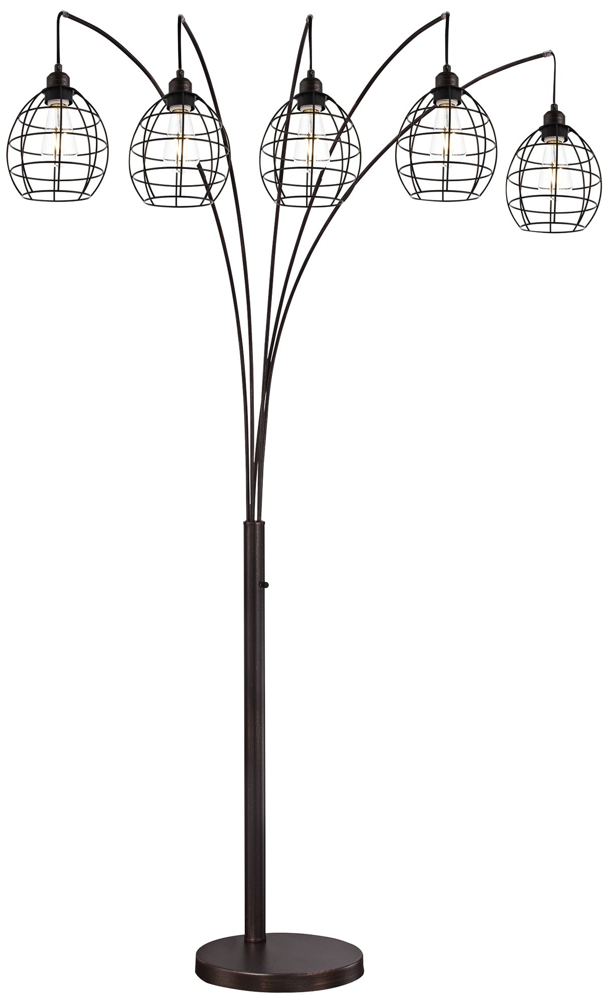 Lite Source Kaden Copper Bronze Cage 5Light Arc Floor Lamp 21J78