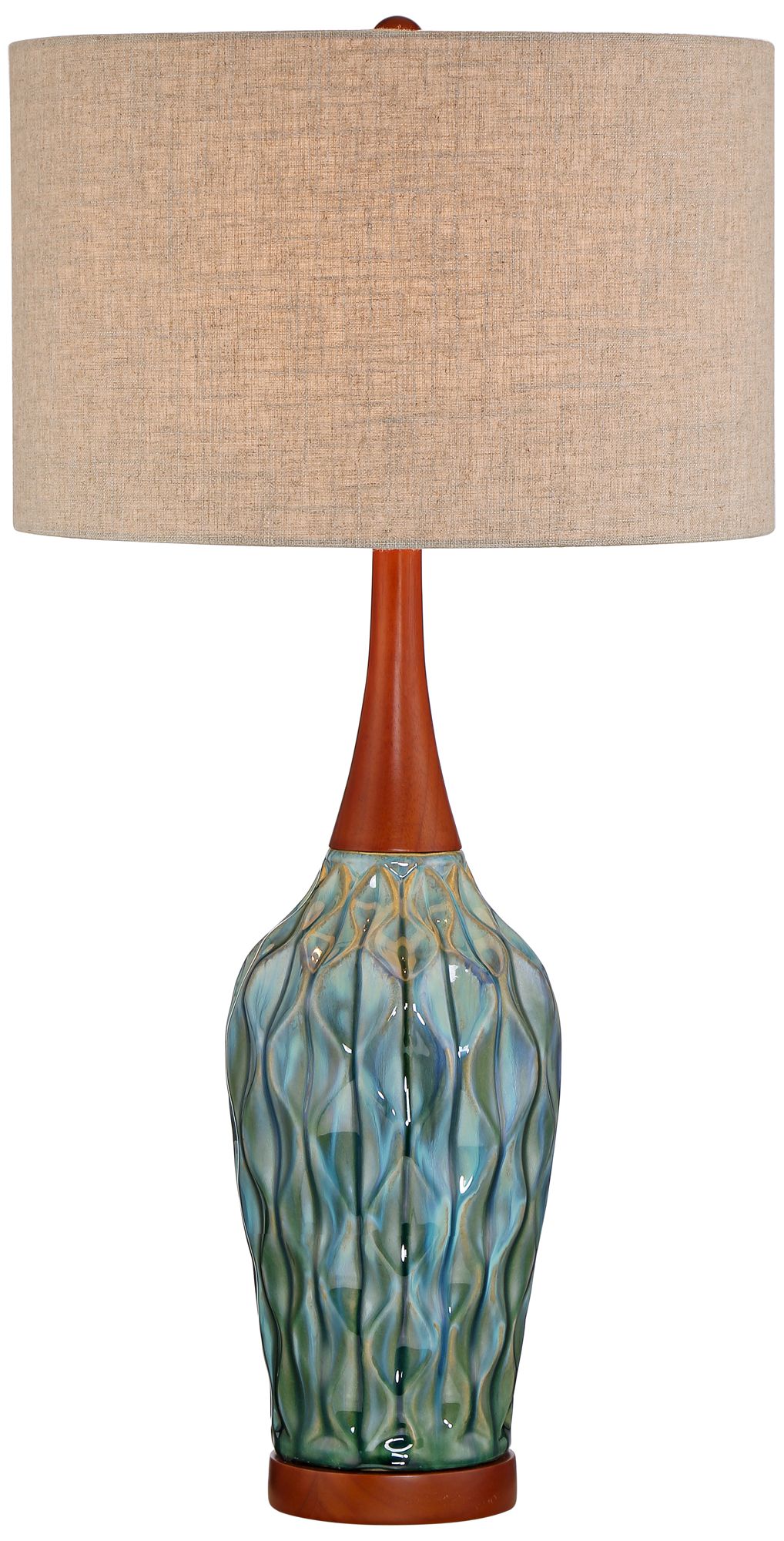 Rocco 30" High MidCentury Modern Blue Ceramic Table Lamp 21V95