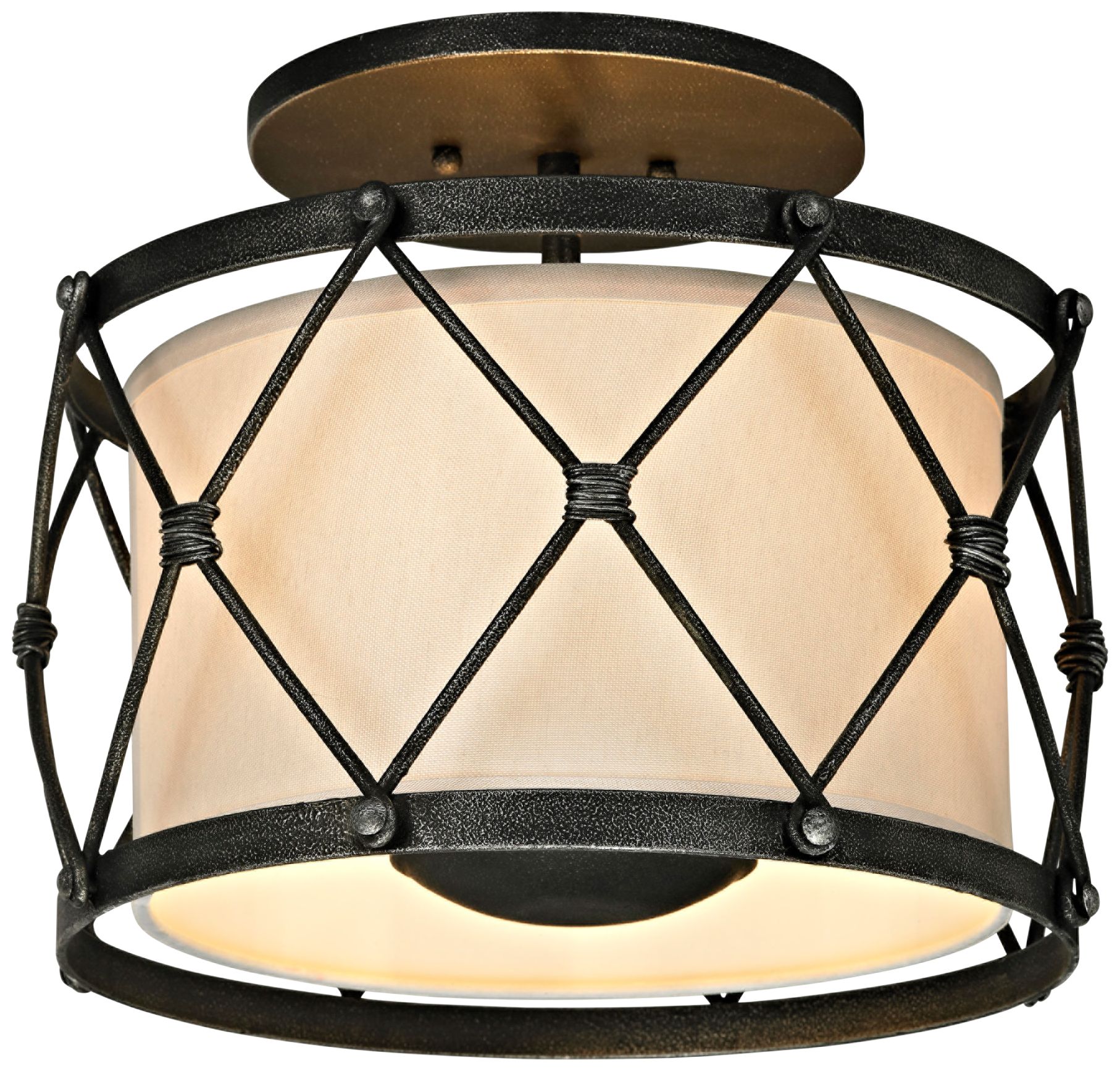 Palisade 14" Wide Aged Pewter Ceiling Light 23X07 Lamps Plus