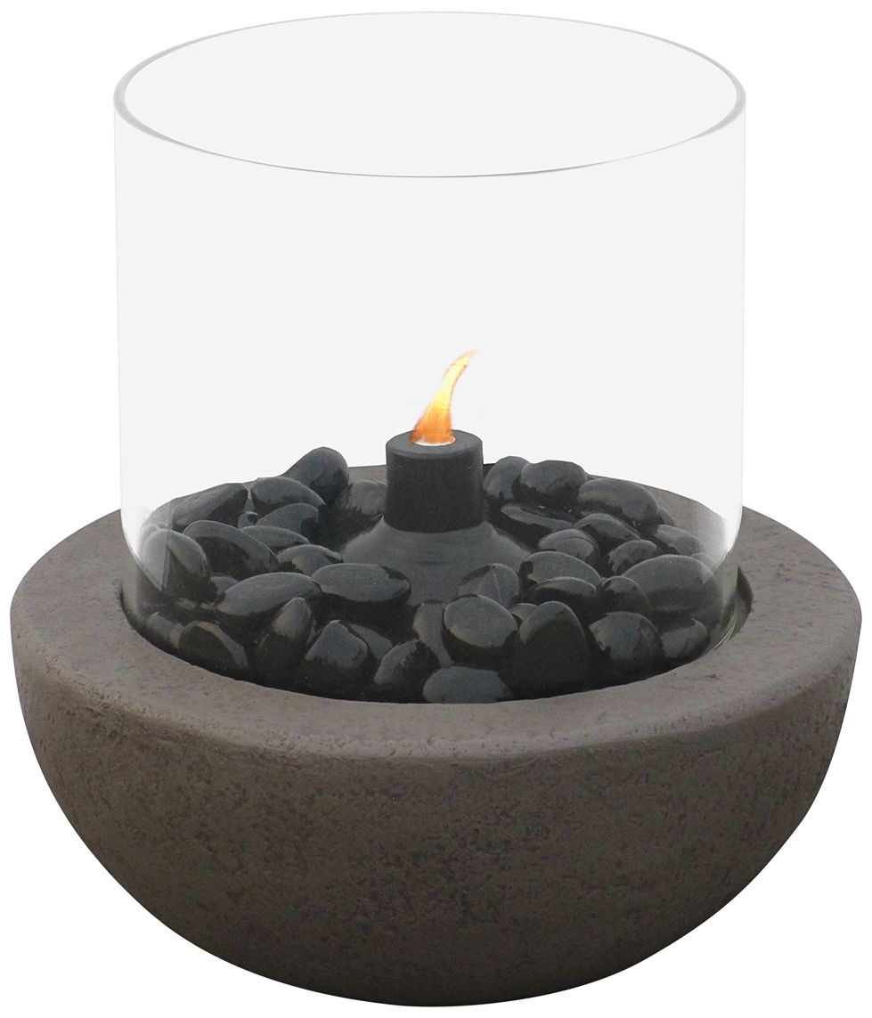 StoneLook 10"W Tabletop Fire Bowl with Citronella Canister 249J0