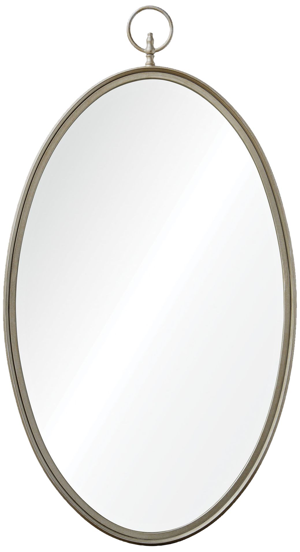 Port Jackson Antique Silver 22" x 40" Oval Wall Mirror 24C66 Lamps