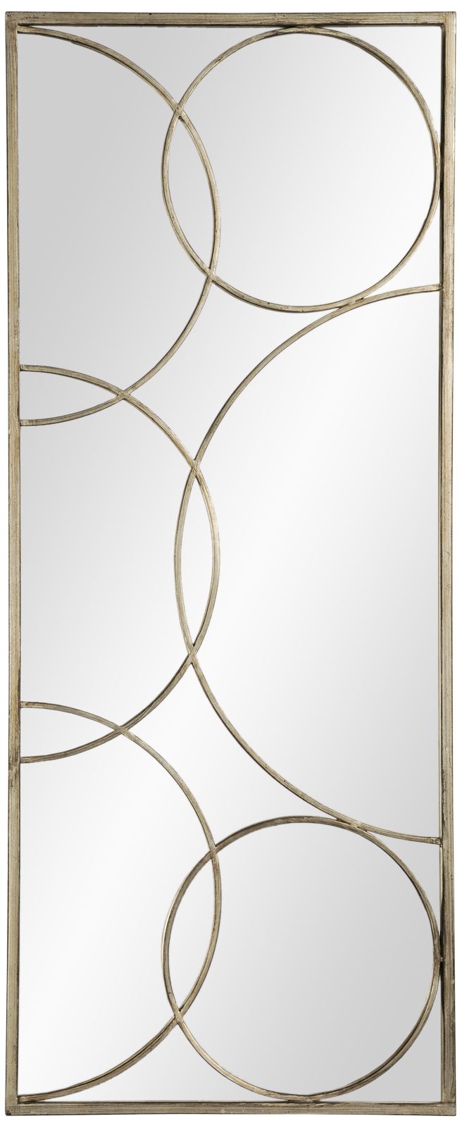 Kyrie Antique Silver Metal 19" x 46" Vertical Wall Mirror 24M64