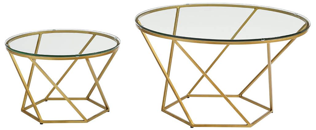 Gold Round Coffee Table Set / Designed for the soulful contemporary