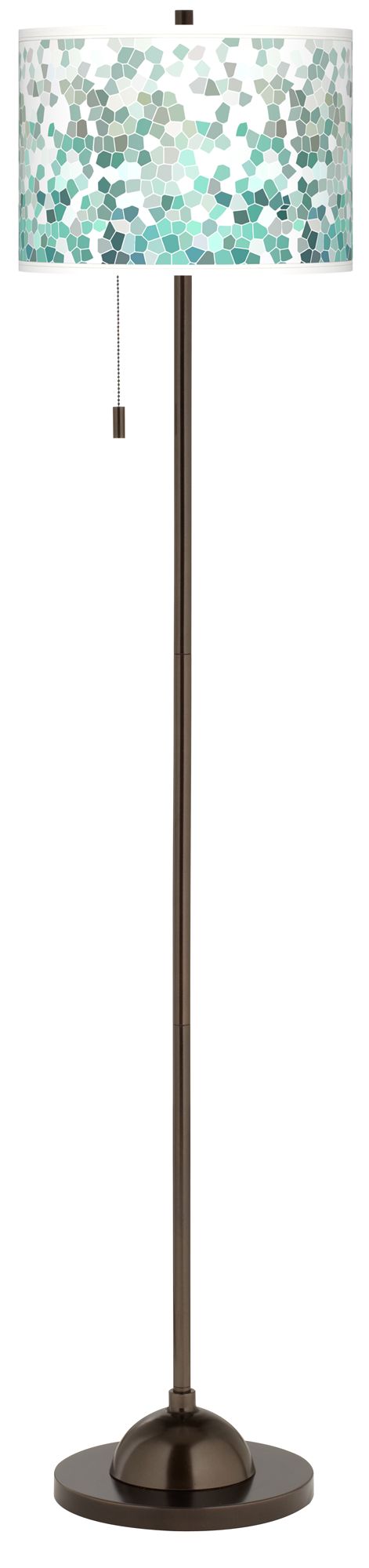 Aqua Mosaic Giclee Glow Bronze Club Floor Lamp 25A70 Lamps Plus