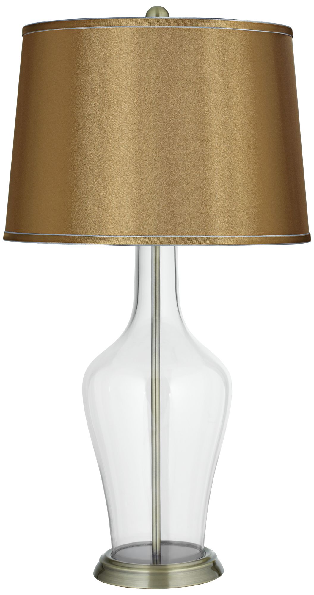 Clear Glass Fillable Satin Gold Shade Anya Table Lamp 25N82 Lamps Plus