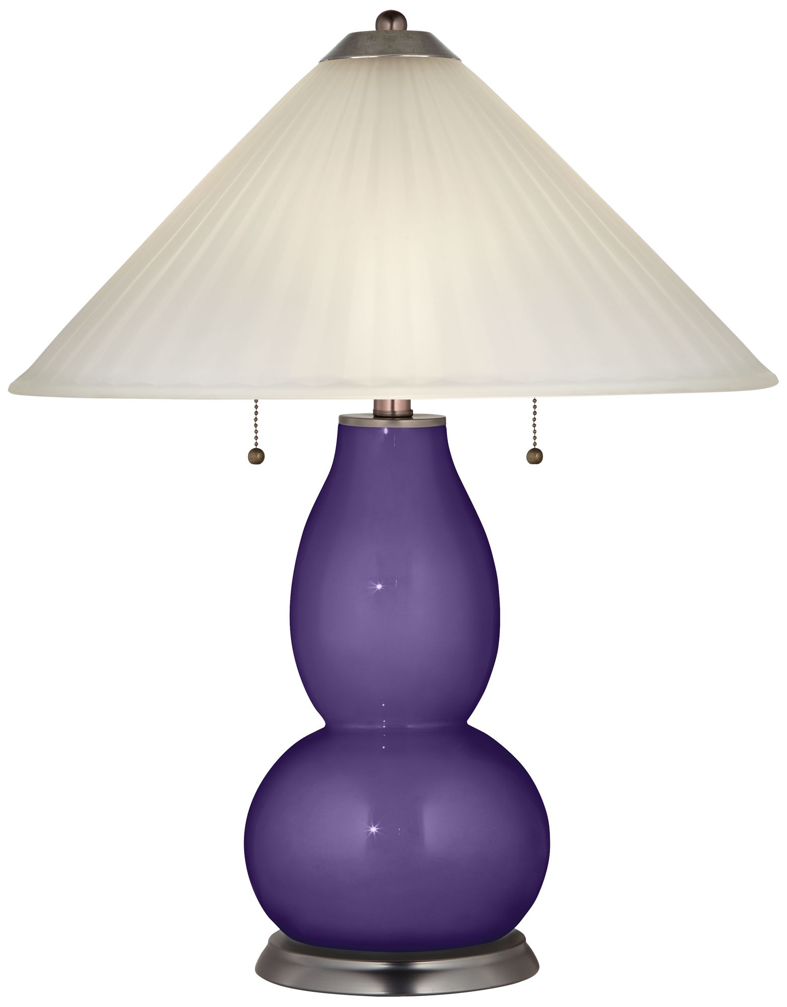 Izmir Purple Fulton Table Lamp with Fluted Glass Shade 26K29 Lamps