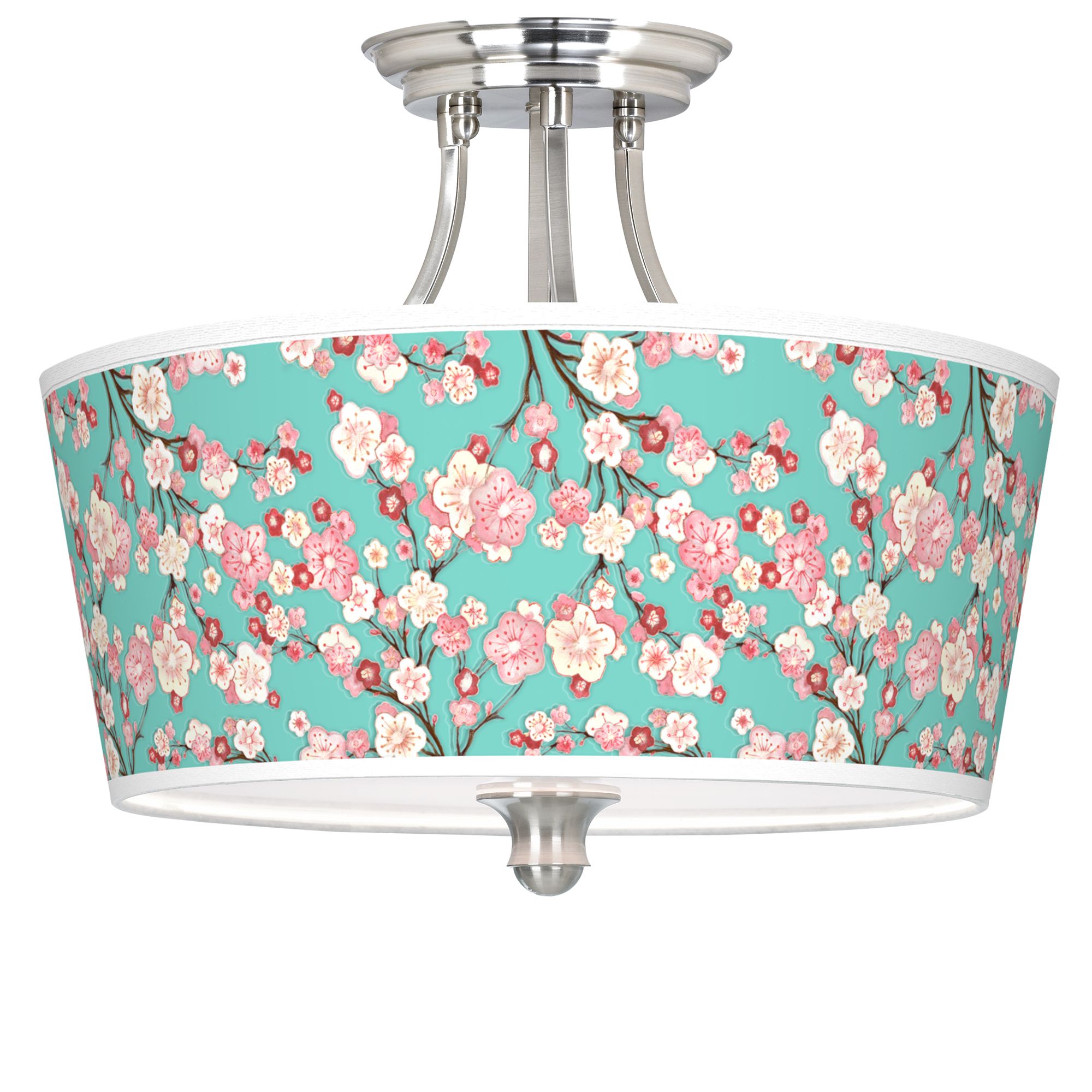 Cherry Blossoms Tapered Drum Giclee Ceiling Light 27V22 Lamps Plus