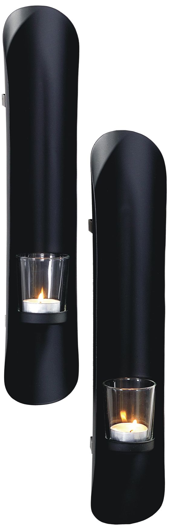 Bold Black Wall Sconce Votive Candle Holders Set of 2 282A0 Lamps Plus