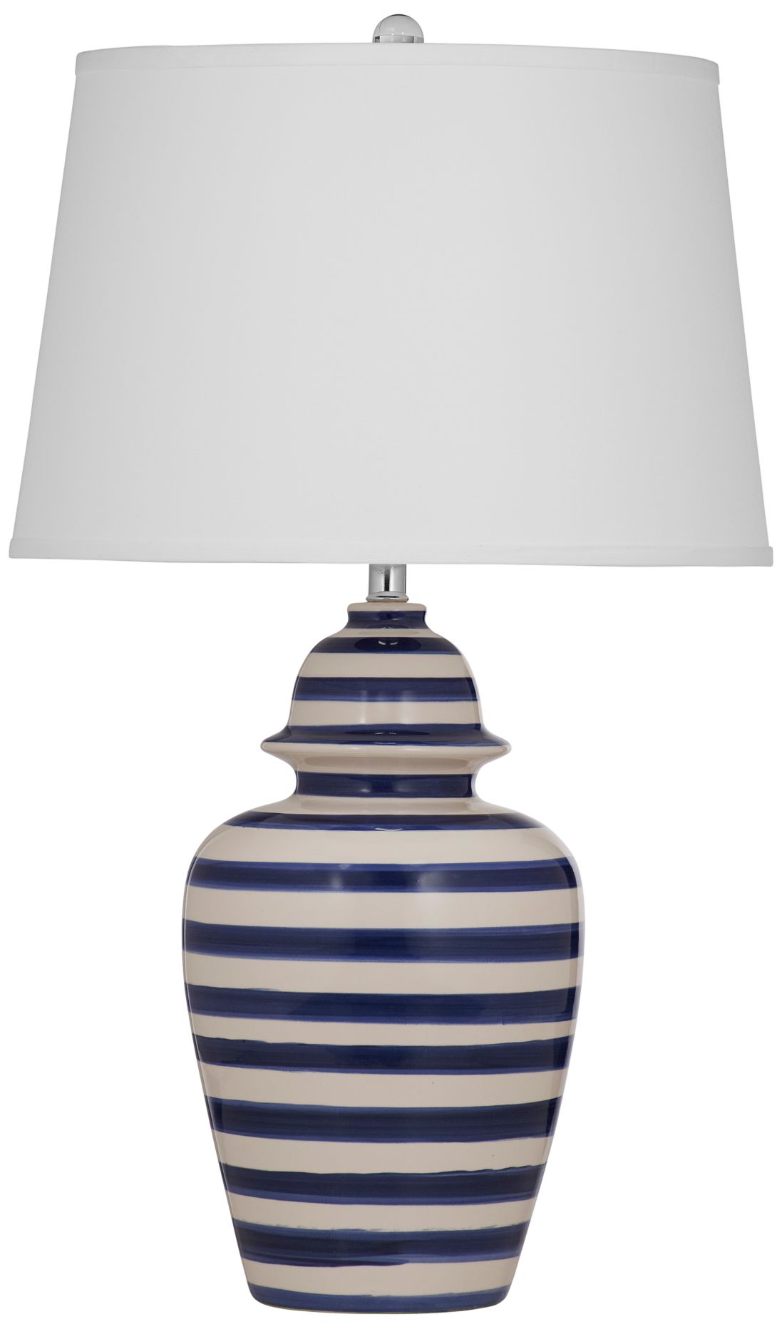 Davis Navy Blue Stripe Ceramic Table Lamp 295E0 Lamps Plus