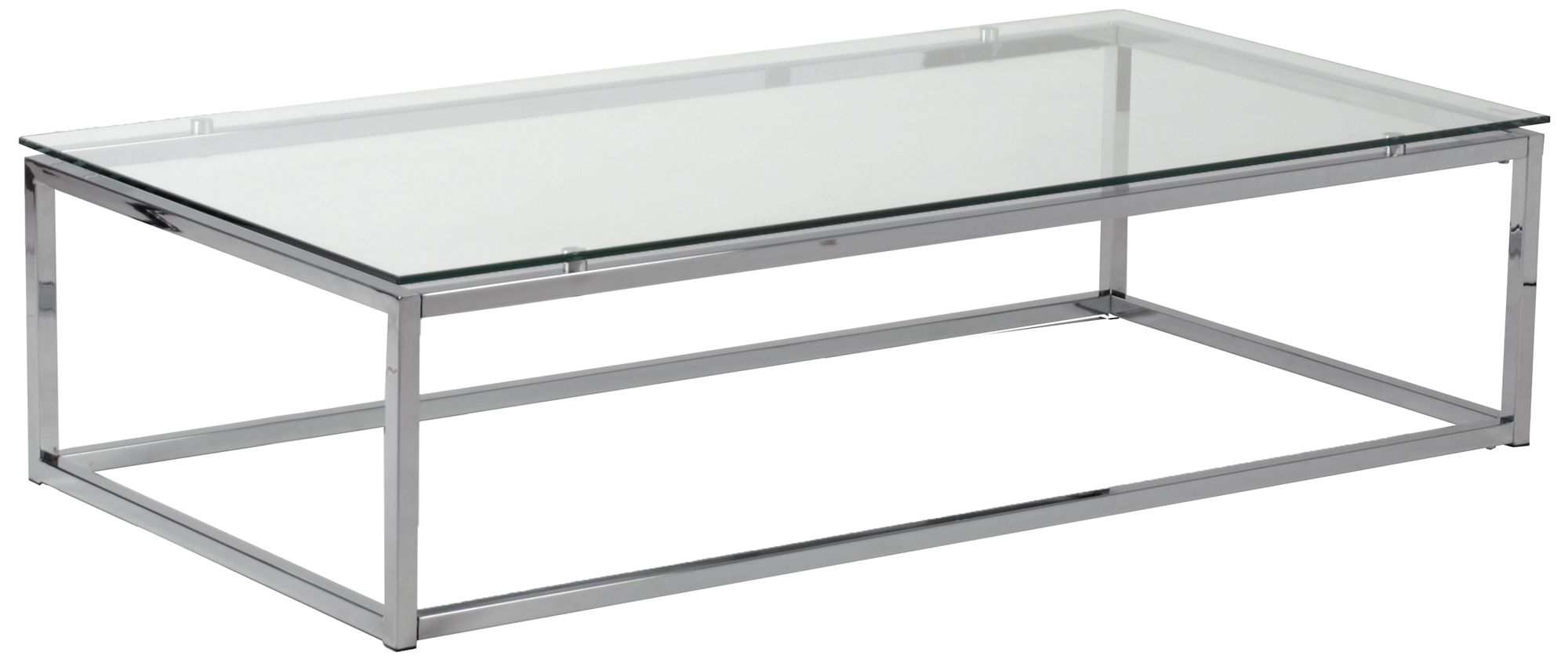 Sandor 48" Wide Chrome and Glass Modern Coffee Table 2F949 Lamps Plus