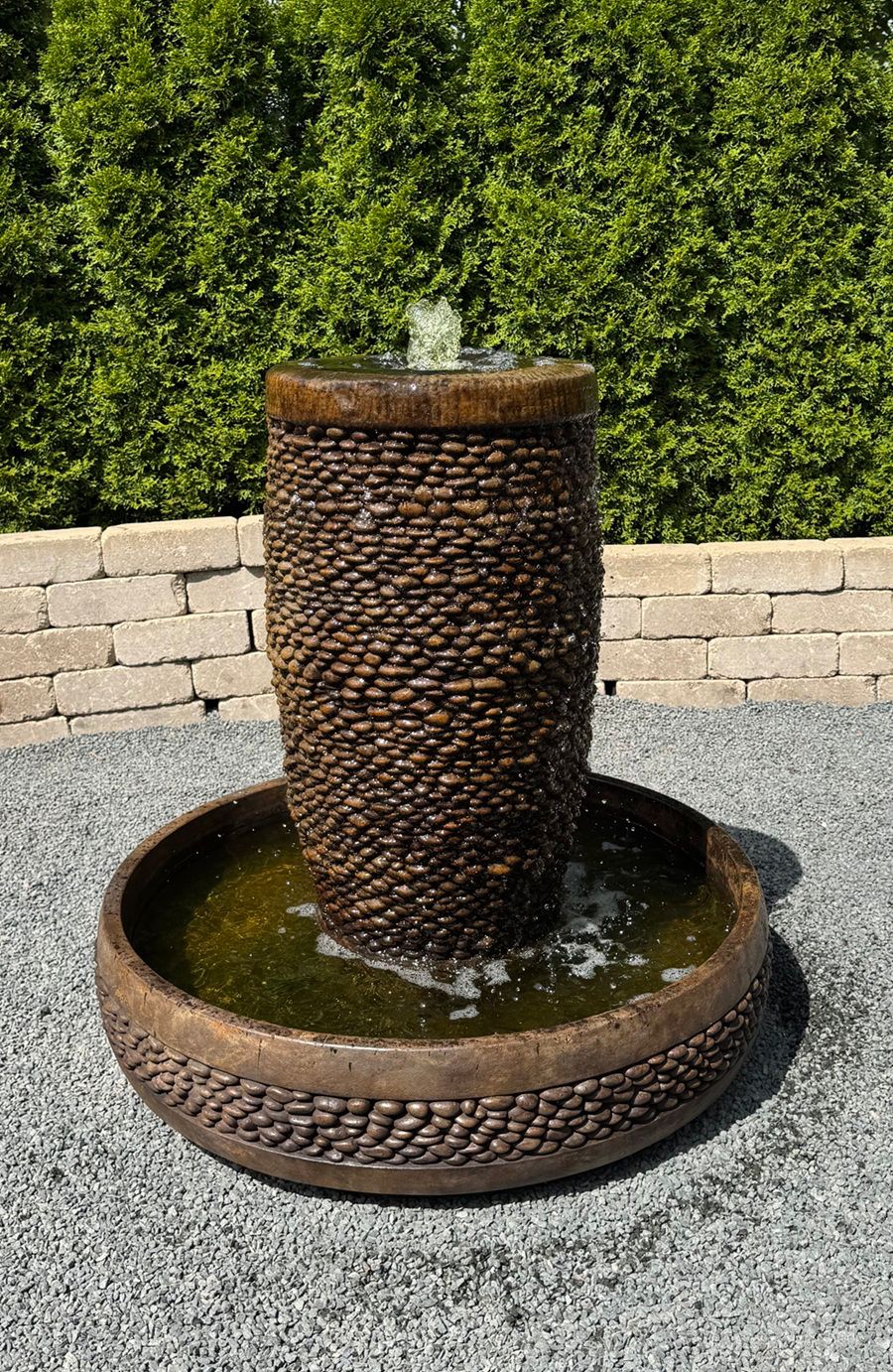 Shimmering Stones 36" Outdoor Bubbler Fountain with Pool 2H103